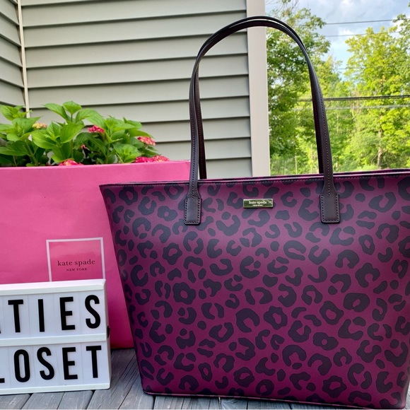NWT ANIMAL PRINT KATE SPADE LARGE SHOULDER BAG - Picture 5 of 13